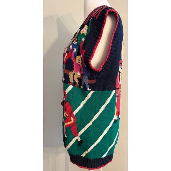 Vintage 80s/90s Eagle Eye Sweater Vest Football Hand Knit Size M - Picture 5 of 8